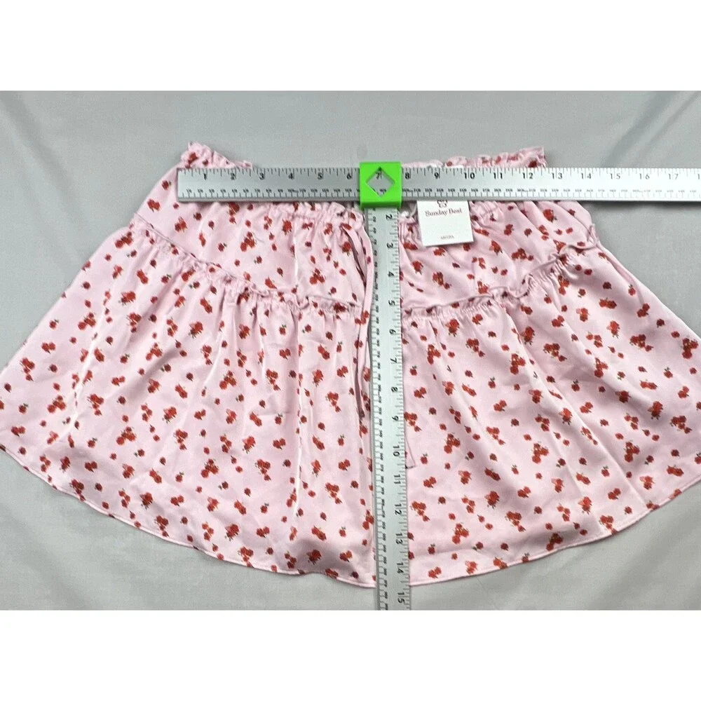 Aritzia Sunday Best Pink Red Floral Tutu Skirt Ruffle XS NWT $78